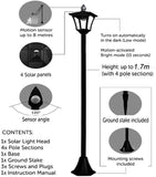 Yarratwo 68“ LED Solar Garden Post Lights With Motion Sensor Outdoor Waterproof, Pole Outdoor, for Patio, for Garden, Lawn, Pathway, Driveway, Front/Back Door…