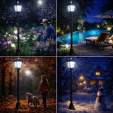 Yarratwo 68“ LED Solar Garden Post Lights With Motion Sensor Outdoor Waterproof, Pole Outdoor, for Patio, for Garden, Lawn, Pathway, Driveway, Front/Back Door…