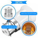 B22 to E27 Bulb  Lamp Holder Base Socket  Screw Bayonet  Converter Adapter