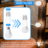 B22 to E27 Bulb  Lamp Holder Base Socket  Screw Bayonet  Converter Adapter