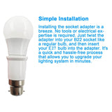 B22 to E27 Bulb  Lamp Holder Base Socket  Screw Bayonet  Converter Adapter