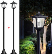 New Model 68“ LED Solar lamp Black Post Lights Outdoor up to 220 Lumens Lighting Extension for Garden, Lawn, Pathway, Driveway, Front/Back Door Area Pole Lighting Yard(2pcs)