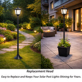 Replacement Top Head Compatible with Post Lights and Wall-Mounted Lights, Motion Sensor LED, 1800mAh Battery, Waterproof Outdoor Yard Light