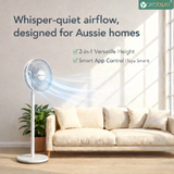 Yarratwo Smart Pedestal Fan – Super Quiet with App & Voice Control （White)