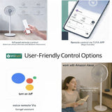 Yarratwo Smart Pedestal Fan – Super Quiet with App & Voice Control(Grey)