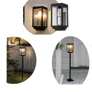 yarratwo 4-in-1 led Solar Moden Post Light Outdoor with Tabletop,Wall-Mounted for Garden, Lawn, Pathway, Driveway Front/Back Door Area Pole Lighting Yard