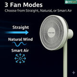 Yarratwo Smart Pedestal Fan – Super Quiet with App & Voice Control(Grey)