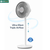 Yarratwo Smart Pedestal Fan Super Quiet 2-in-1 Standing & Table Fan with App & Voice Control, Intelligent Sensor Cooling Wind, Adjustable Height