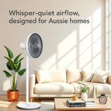 Yarratwo Smart Standing Fan Super-Quiet, Intelligent Sensor Cooling Wind Design With App&Voice Control,Table & Pedestal Fan, Adjustable Tilt & Oscillation (white)