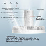 Yarratwo Smart Pedestal Fan Super Quiet 2-in-1 Standing & Table Fan with App & Voice Control, Intelligent Sensor Cooling Wind, Adjustable Height