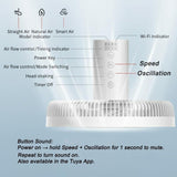 Yarratwo Smart Pedestal Fan Super Quiet 2-in-1 Standing & Table Fan with App & Voice Control, Intelligent Sensor Cooling Wind, Adjustable Height