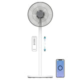 Yarratwo Smart Standing Fan Super-Quiet, Intelligent Sensor Cooling Wind Design With App&Voice Control,gentle for mothers and babies，Table & Pedestal Fan, Adjustable Tilt & Oscillation (white)