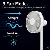 Yarratwo Smart Pedestal Fan Super Quiet 2-in-1 Standing & Table Fan with App & Voice Control, Intelligent Sensor Cooling Wind, Adjustable Height