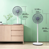 Yarratwo Smart Pedestal Fan Super Quiet 2-in-1 Standing & Table Fan with App & Voice Control, Intelligent Sensor Cooling Wind, Adjustable Height