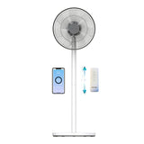 Yarratwo Smart Standing Fan Super-Quiet, Intelligent Sensor Cooling Wind Design With App&Voice Control,Table & Pedestal Fan, Adjustable Tilt & Oscillation (white)