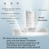 Yarratwo Smart Pedestal Fan Super Quiet 2-in-1 Standing & Table Fan with App & Voice Control, Intelligent Sensor Cooling Wind, Adjustable Height