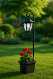 yarratwo 2in1 LED Solar Post Light Outdoor with Planter Base for Garden, Lawn, Pathway, Driveway Front/Back Door Area Pole Lighting Yard