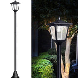 Yarratwo 68“ LED Solar Garden Post Lights With Motion Sensor Outdoor Waterproof, Pole Outdoor, for Patio, for Garden, Lawn, Pathway, Driveway, Front/Back Door…