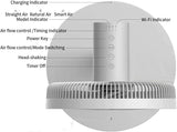Yarratwo Smart Standing Fan Super-Quiet, Intelligent Sensor Cooling Wind Design With App&Voice Control,gentle for mothers and babies，Table & Pedestal Fan, Adjustable Tilt & Oscillation (white)