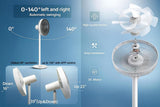 Yarratwo Smart Pedestal Fan – Super Quiet with App & Voice Control(Grey)