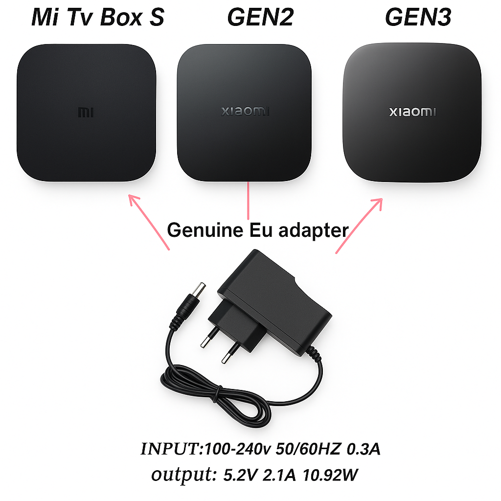 Xiaomi AC Power Adapter(2-PACK) charger For Xiaomi Mi Tv Box Series ,Mi Desk Lamp 1s,Mi Desk Lamp Pro Eu Plug