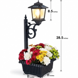 Yarratwo 2 in 1 Outdoor Flower Pots for Real or Fake Flowers, Solar Lamp Post Lights - Wall Mount or Freestanding, Waterproof Decorative Lamp for Lawn, Patio, Front/Back Door